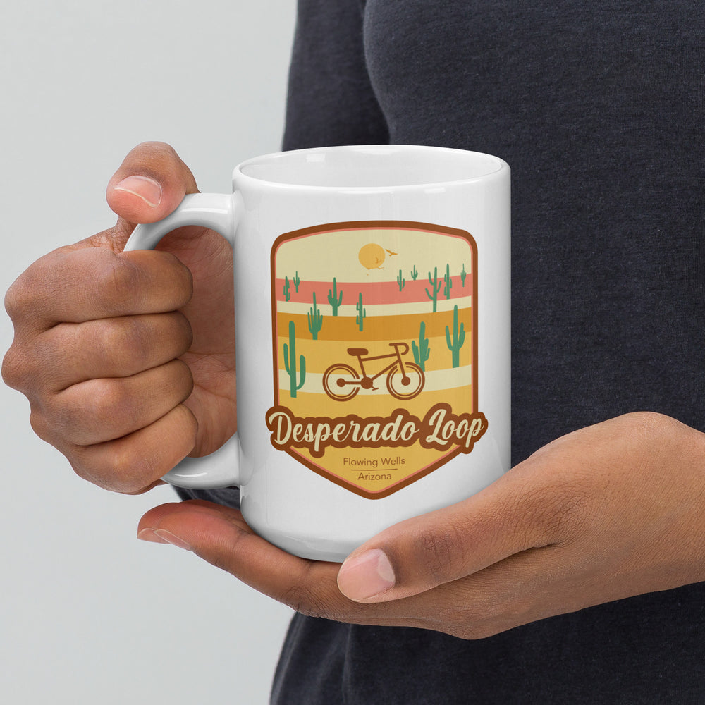 Desperado Loop – Flowing Wells, Arizona White glossy mug