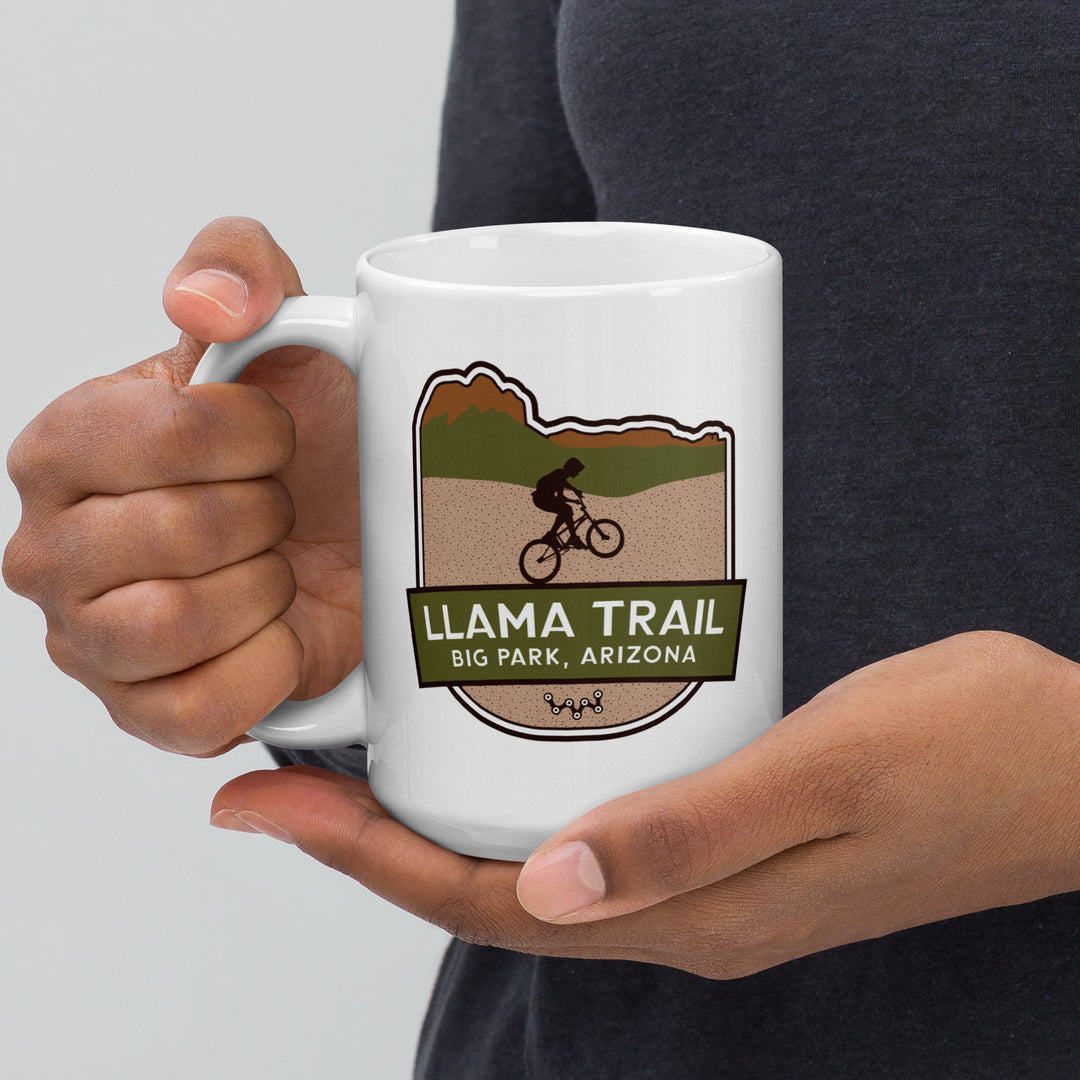 Llama Trail - Big Park, Arizona White glossy mug