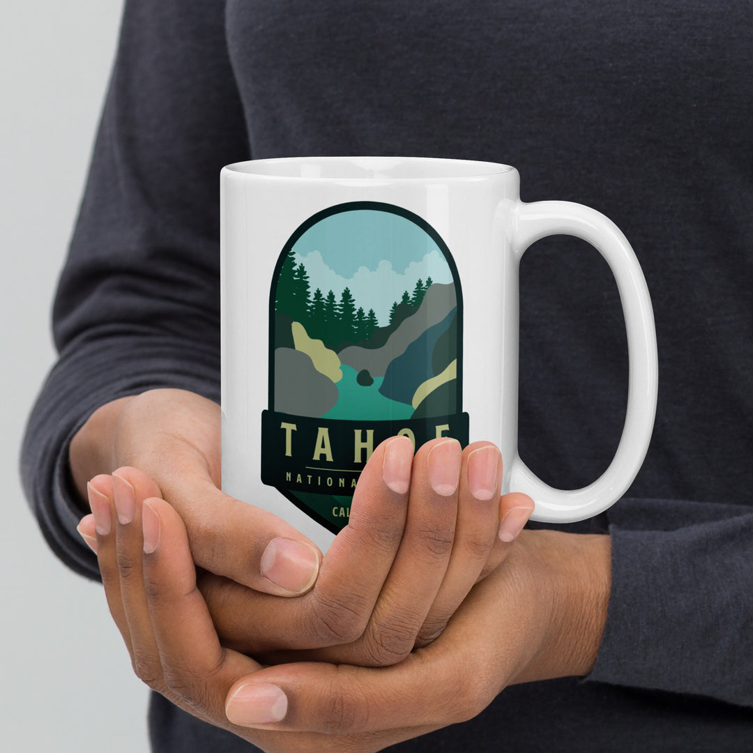 Tahoe National Forest - California White glossy mug