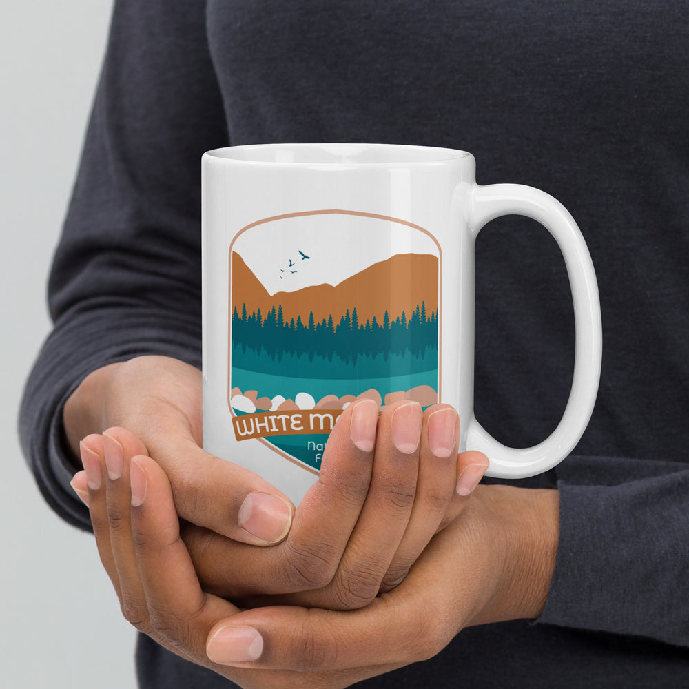 White Mountain National Forest White glossy mug