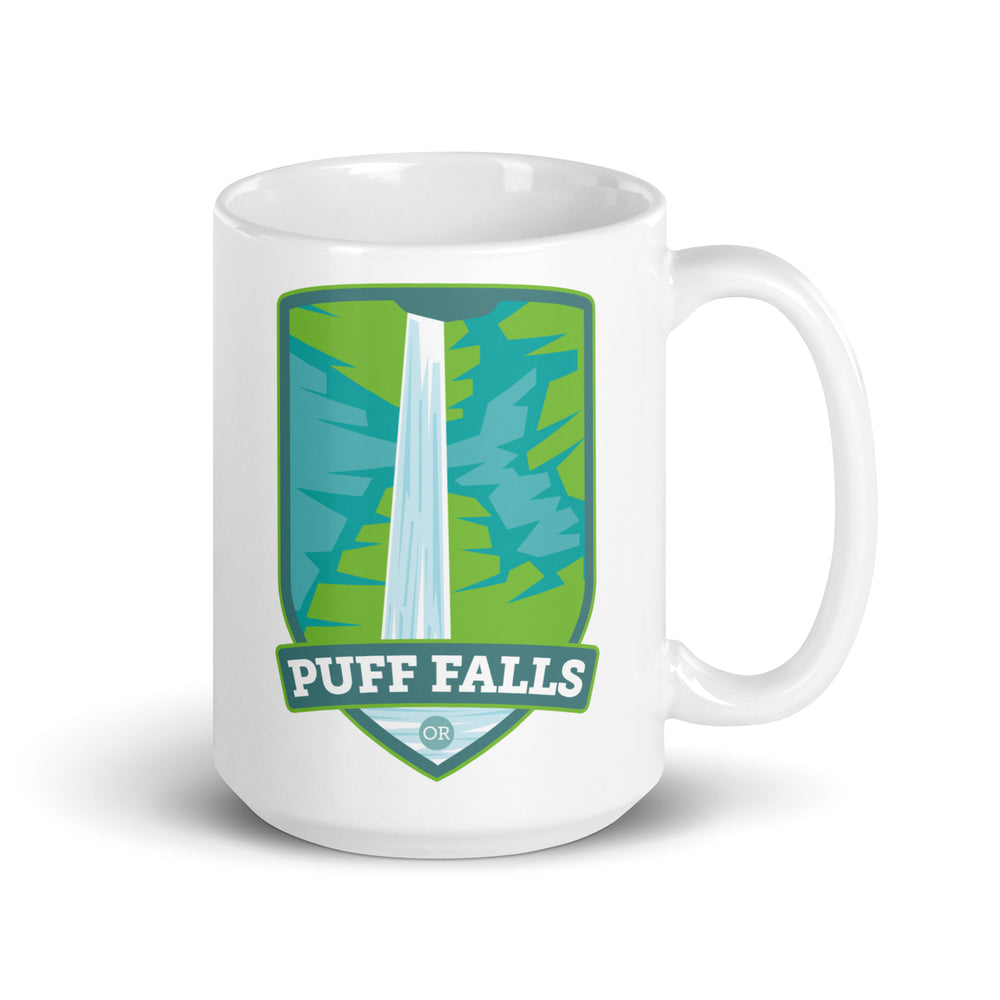 Puff Falls – Oregon White glossy mug