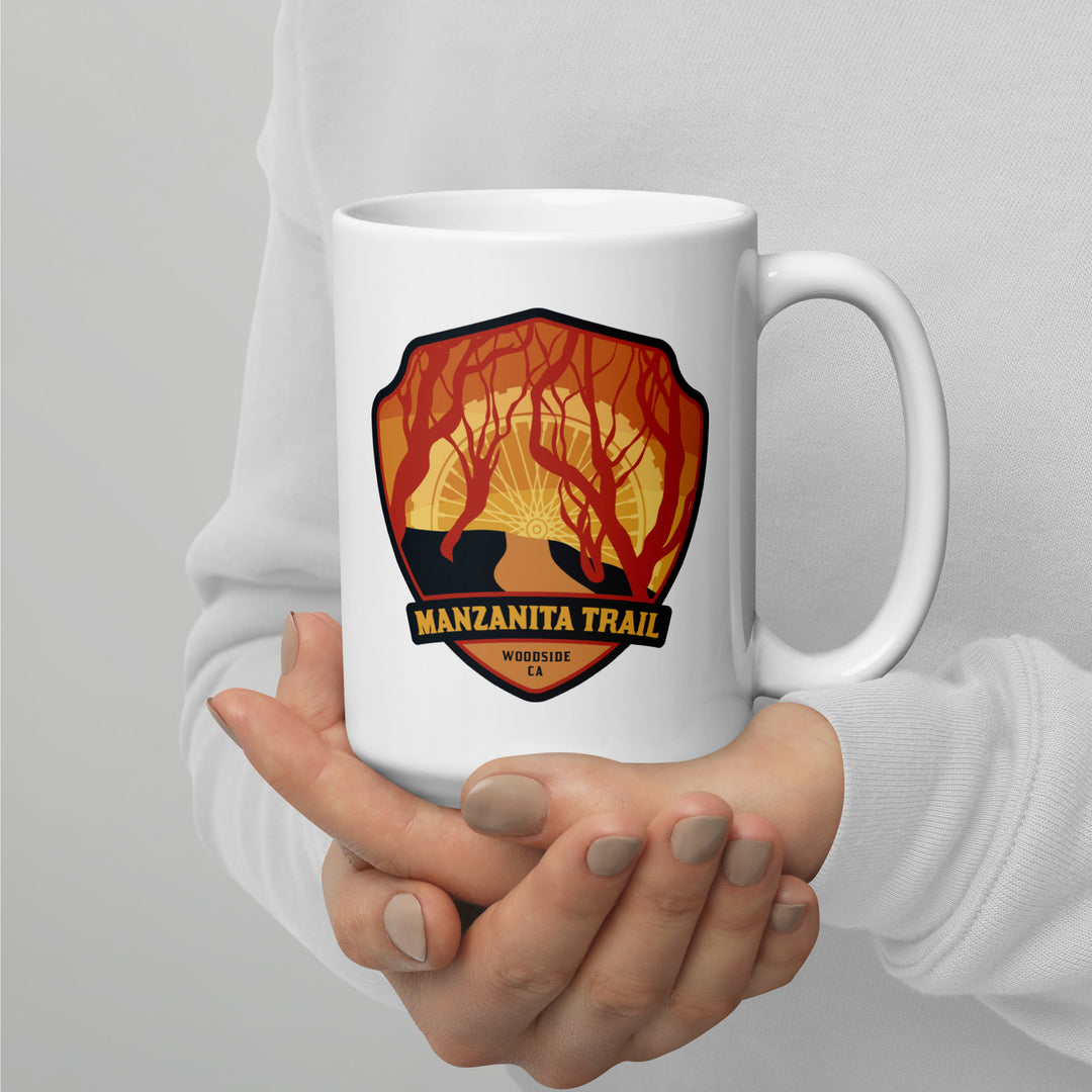 Manzanita Trail - Woodside, California White glossy mug