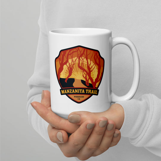 Manzanita Trail - Woodside, California White glossy mug