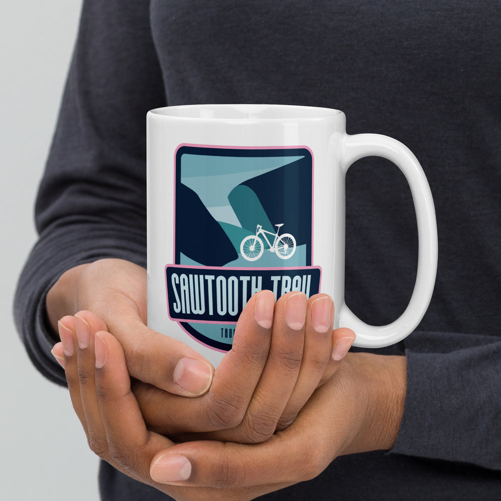 Sawtooth Trail - Truckee, California White glossy mug