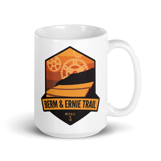 Berm & Ernie Trail - McCall, Idaho White glossy mug