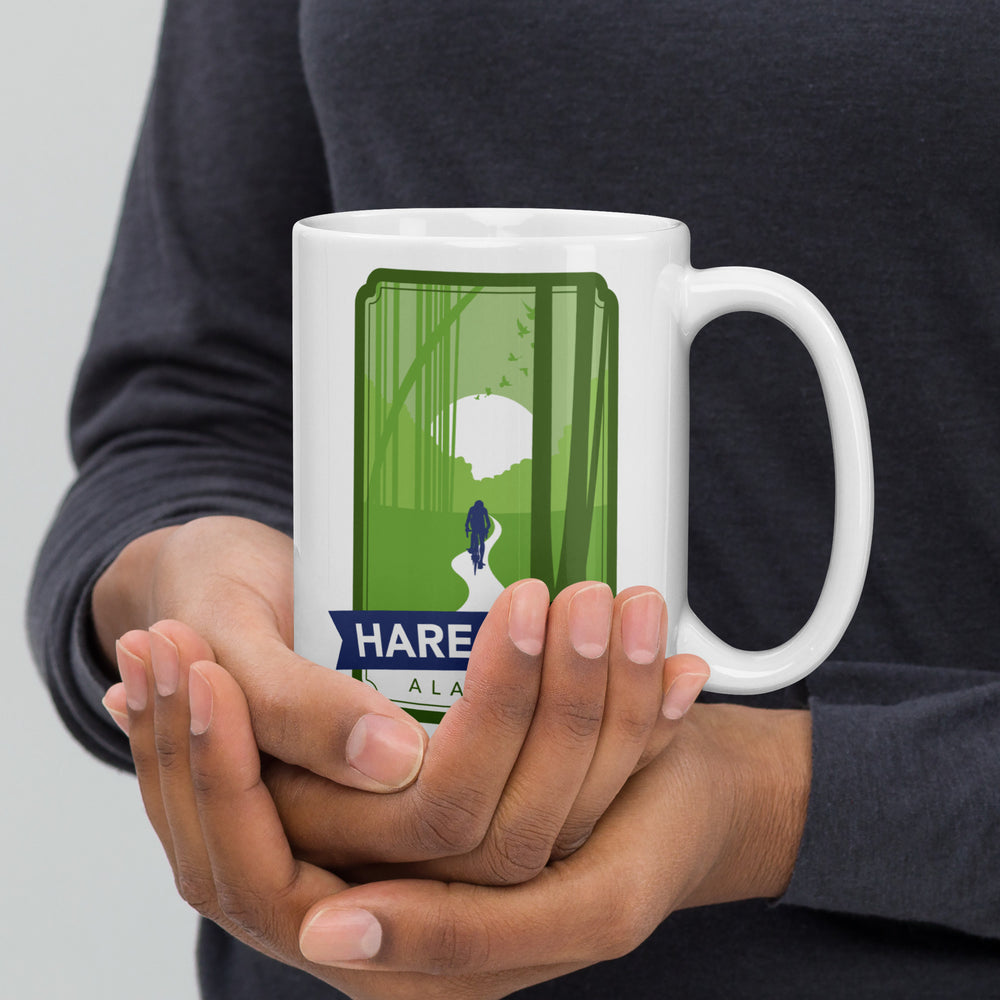 Hare Trail – Alabama White glossy mug