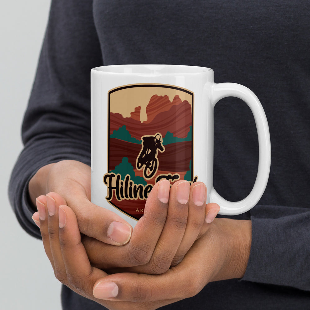 Hiline Trail – Big Park, Arizona White glossy mug