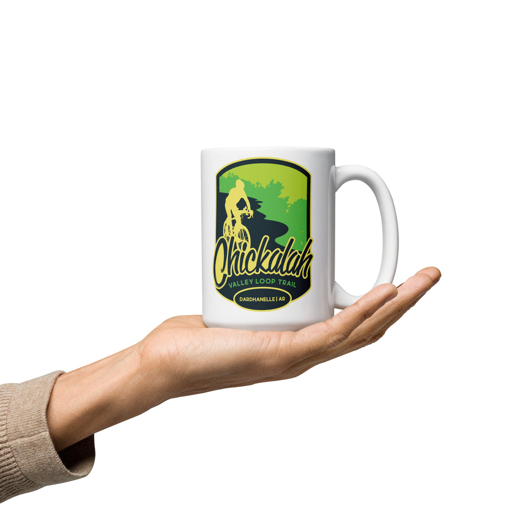 Chickalah Valley Loop Trail - Dardanelle, Arkansas White glossy mug